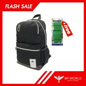 BP WORLD กระเป๋าเป้ รุ่น P022 สีดำ แถม 67336 สายรัด เขียว