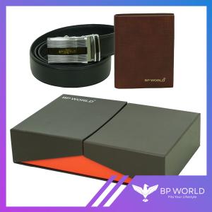  BP WORLD Gift Set Songkran Day เข็มขัด BE1252 ดำ / กระเป๋าธนบัตร BN2838 ตาล